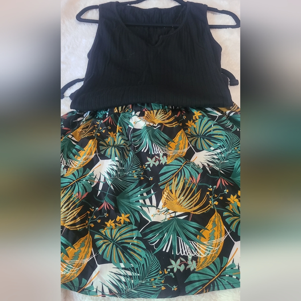 Black tank and skirt set